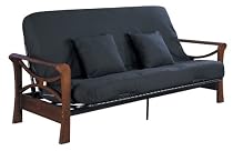 Serta Pinehurst Naples Full Futon Set with Pillows, Espresso/Black