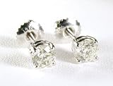14k 0.95 CTW Round Diamond Stud Earrings (1.0ctw - SI1/2 - H-I)