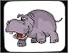 Decorated Mouse Pad with hippo, hippopotamus, animal