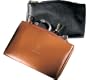 Millennium Leather Valuables Pouch Small Leather,Black Genuine Split Leather