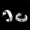 Sterling Silver Natural White Mother of Pearl Shell Hoop Earrings