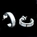 Sterling Silver Natural White Mother of Pearl Shell Hoop Earrings