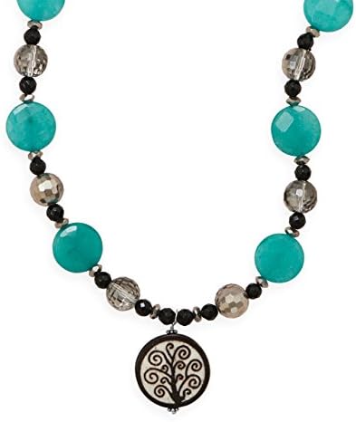 ShoeMars 16" + 2" Multistone Tree of Life Bead Necklace