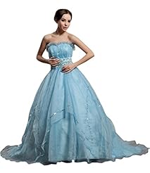 Strapless  Organza Lace  Ball Gown Prom Dress/Quinceanera Dress 