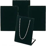 4 Black Velvet Necklace Pendant Chain Earring Jewelry Showcase Display Stands