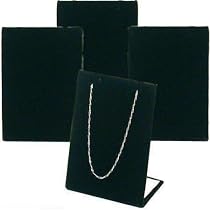4 Black Velvet Necklace Pendant Chain Earring Jewelry Showcase Display Stands