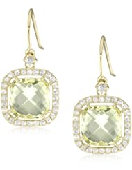 Kalan by Suzanne Kalan Lemon Quartz Cushion Cut Wire Drop Earrings