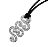 Oliver Weber 8795 Rhodium Plated Metal Swarovski Crystal Ladies Pendant & Black Ribbon