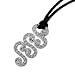 Oliver Weber 8795 Rhodium Plated Metal Swarovski Crystal Ladies Pendant & Black Ribbon