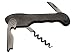 Kitchen & Housewares : Pedrini Black & Satin Waiter Corkscrew with Soft Grip Handle
