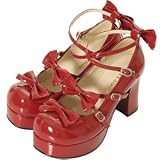 �傫�ȃ��{���������p�e�B�[���{���q�[���@�G�i������ shoes155 �S�X���� �����[�^ �p���N �R�X�v�� �R�X�`���[�� ���C�h �T�C�Y 25cm �摜