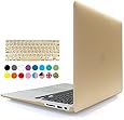 iBenzer - 2 in 1 Soft-Touch Series Plastic Hard Case Cover & Keyboard Cover for 11 inches Macbook Air 11.6'' (Model: A1370 / A1465), Gold MMA11GD+1