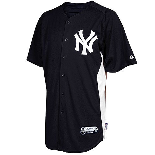 MLB Men's New York Yankees Short Sleeve Authentic Button Front Home Cool Base Batting Practice Jersey (Yankee Navy/White, XX-Large)