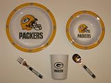 GREEN BAY PACKERS Team Logo 5 Piece Baby Child Dinner Set ( Sipping cup, Plate, Bowl,... by Duckhouse