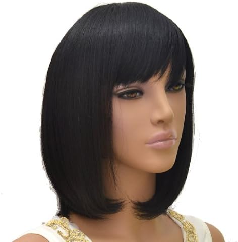 Short Bob High Quality Synthetic Black Straight Hair Wigs for Women