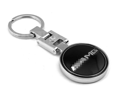 Fashion Car Accessories Mercedes Auto Logo Chrome Pendant Key Ring Keychain Fit For Benz AMG