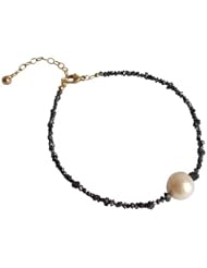 Gemshine Diamond And Cultured Pearl Bracelet In 14k Gold