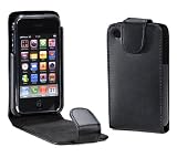 Produkt-Bild: MaryCom PREMIUM QUALIT&Auml;T Leder Handytasche schwarz f&uuml;r Apple iPhone 3G / 3Gs Smartphone + gratis Displayschutzfolie