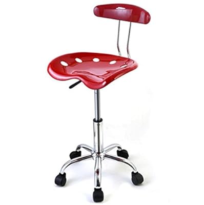 2 PCS Set Bar Stools ABS Back Swivel Counter Tractor Seat Swivel Chrome Kitchen Breakfast Red