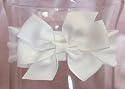 Nylon Baby Bow Headband (White Band/White Bow)