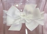 Nylon Baby Bow Headband (White Band/White Bow)