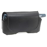 Premium Horizontal Leather Pouch for palmOne Treo 650, 600, 700, BlackBerry 7100 Series