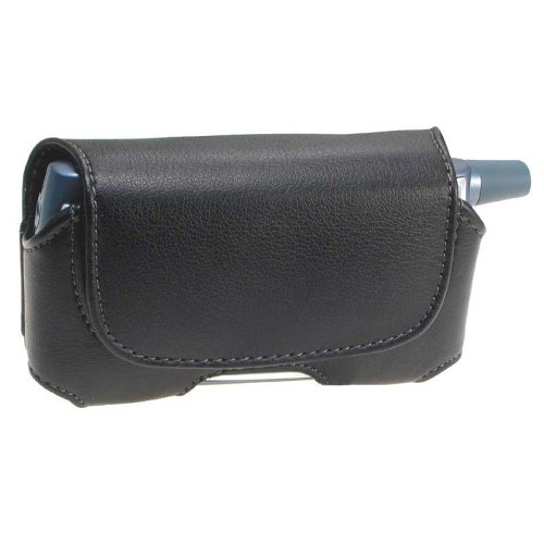 Premium Horizontal Leather Pouch for palmOne Treo 650, 600, 700, BlackBerry 7100 Series