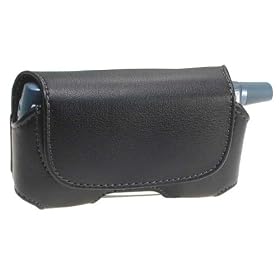 Premium Horizontal Leather Pouch for PalmOne Treo 650, 600, 700, BlackBerry 7100
