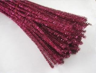 12" 50pcs Pipe Cleaners Diy Art &amp;Craft Material kids Creativity handicraft toys (rose red)