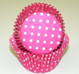 Oasis Supply Baking Cups, Standard, 50-Count, Pink Polka Dot