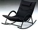 Modern Black Single Video Rocker/Rocking Chair