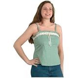Lace Tie - Green Ladies Tank Top Blouse