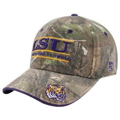 Louisiana State Realtree Camo Stretch- Fit with Classic Bar Design Hat