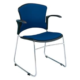 Upholstered Stackable Chair With Armrests. Package of 4 by OFM INC.