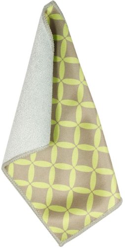 Toddy Gear Tomorrow the World 5 x 7 Inch Premium Microfiber Smart Cloth, for iPad and Touch Screen Cleaning - Retail Packaging - Gray/Green, 15X7B1315