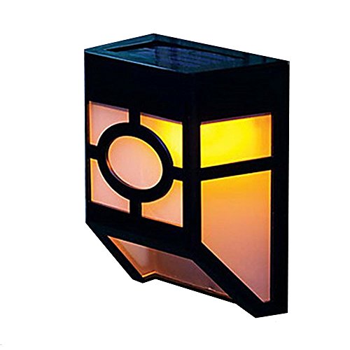 Wentop Outdoor Solar Powered Light Sensor Fence Wall Light Garden Yard Path Lamp (Warm White)