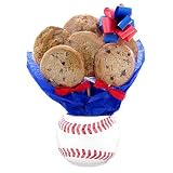 Cookie Bouquet in Baseball Gift Container - Half Dozen Gourmet Cookies Baked Fresh Daily