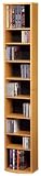 CD / DVD/ VHS 225 Tower Storage Rack in Natural Finish