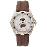 LogoArt Minnesota Wild Men's All-Star Leather Watch
