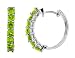 Peridot Gemstone Huggie Earrings in 14K White Gold