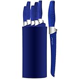 Chef Essential 7 Piece Knife Block Set, Deep Blue