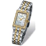Raymond Weil Tango Diamond Bezel Rectangle 19 x 30 mm Watch - Mother of Pearl Dial, Two Tone Bracelet 5971-SPS-00995