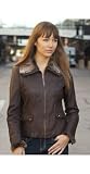 Women's Andrew Marc Treason Leather Jacket with Rabbit Fur Trim