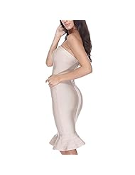 Strapless Nylon/Rayon/Spandex Mermaid Stretchy Bandage Dress/Midi Dress 