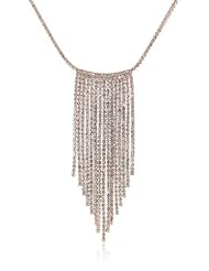 Oroclone "Crystal Set" Plated Crystal Fifteen Row Necklace, 16"