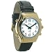 Mens Royal Tel-Time Bi-Color Talking Watch with White Dial- Leather Band
