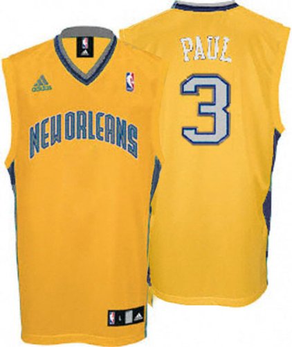 Chris Paul Jersey: adidas Gold Replica #3 New Orleans Hornets Jersey