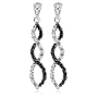 10k White Gold Black Diamond Infinity Earrings (1/4 cttw)