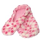 Girls Spotted Design Fleece Slipper Socks With Bow (1 Pair)