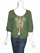BETH BOWLEY Beaded Cardigan Sweater in Green